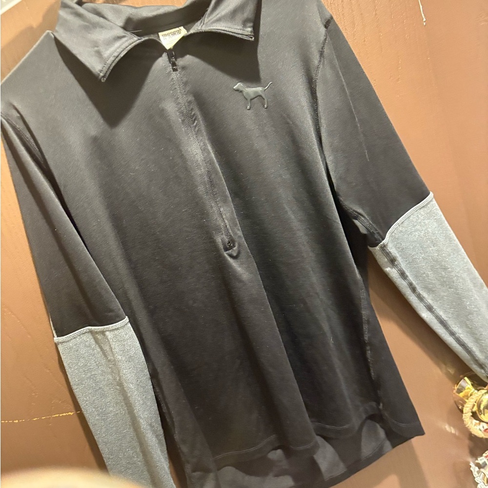 Black and Gray Quarter-Zip Pullover